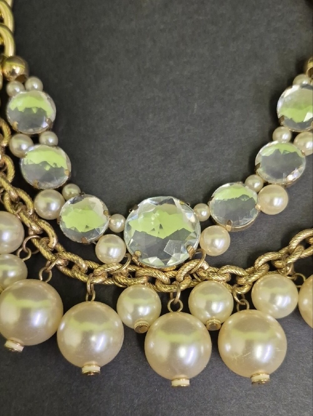 Lilly Pulitzer Chunky Gold-Tone Faux Pearl & Crystal Statement 19" In. Necklace - Picture 2 of 8